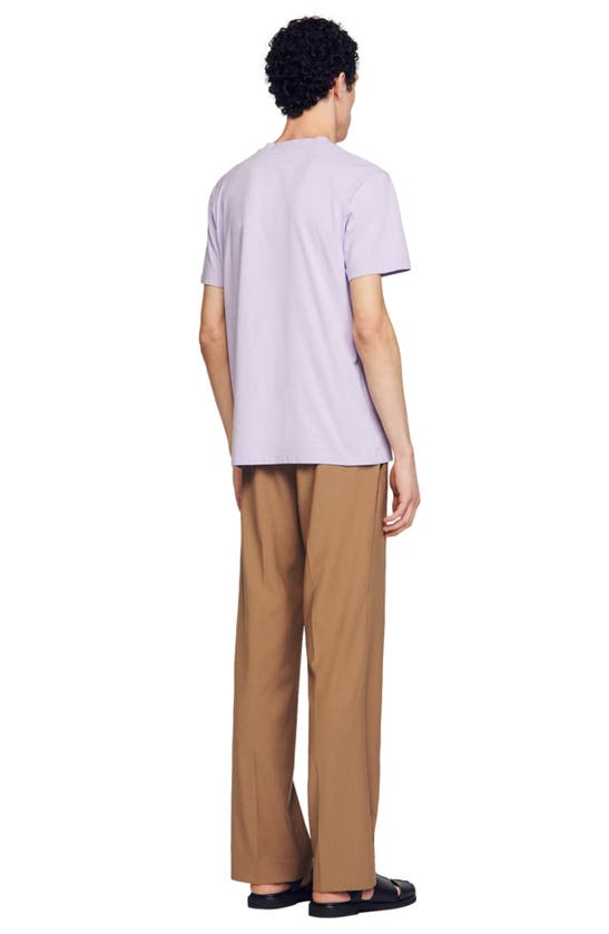 Shop Sandro Gender Inclusive Cotton T-shirt In Lavender