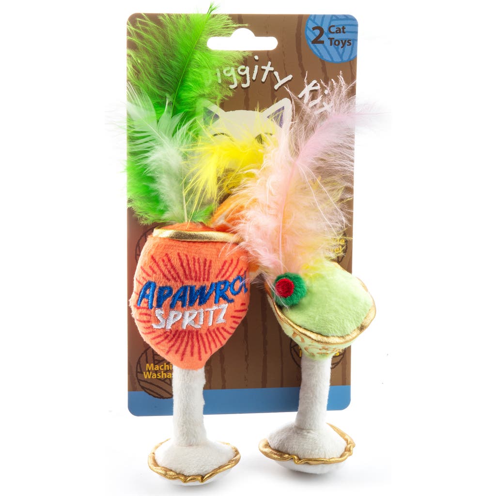 Haute Diggity Dog Kitty Kocktails Set of 2 Catnips Toys in Multi