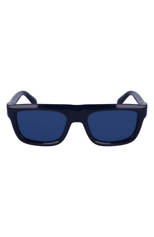 Shop Ferragamo Prisma 56mm Square Sunglasses In Blue Navy