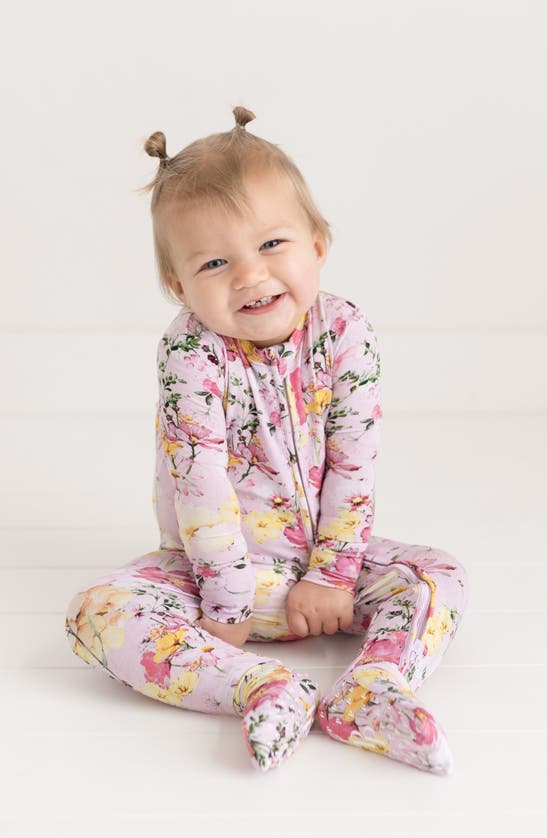Shop Posh Peanut Gaia Fitted Convertible Footie Pajamas In Bright Pink