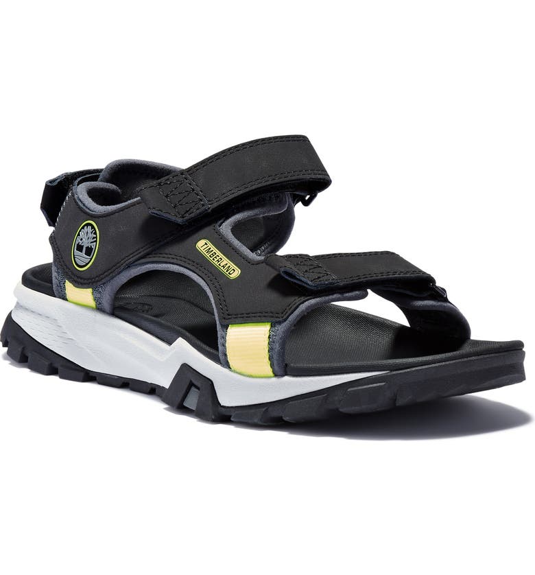 TIMBERLAND Garrison Trail Sandal, Main, color, BLACK LEATHER