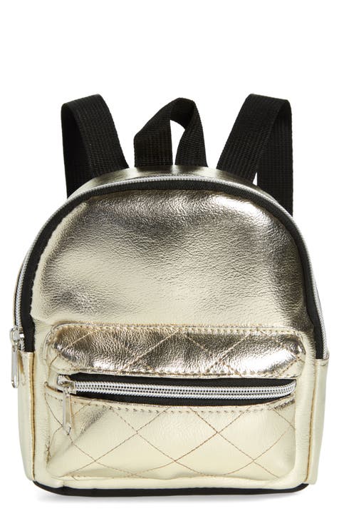 Logo Heart Faux Leather and Coated Canvas Kids Backpack