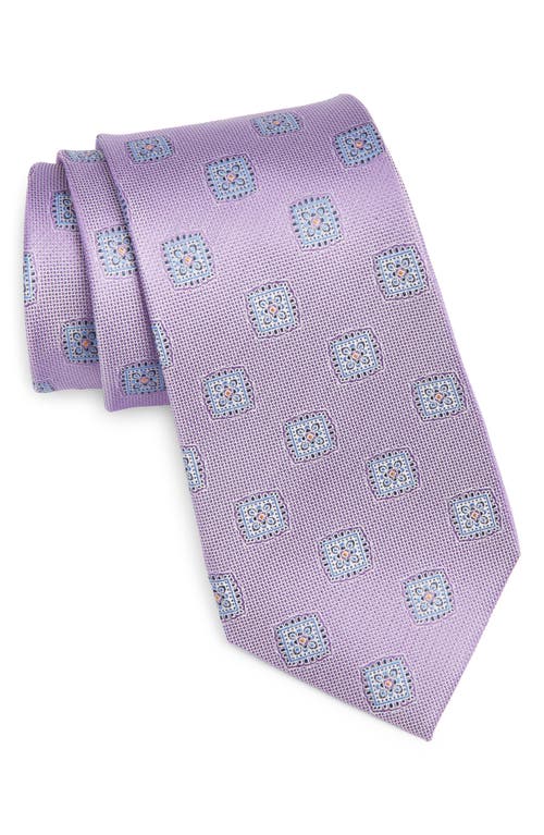 Medallion Silk Tie in Purple