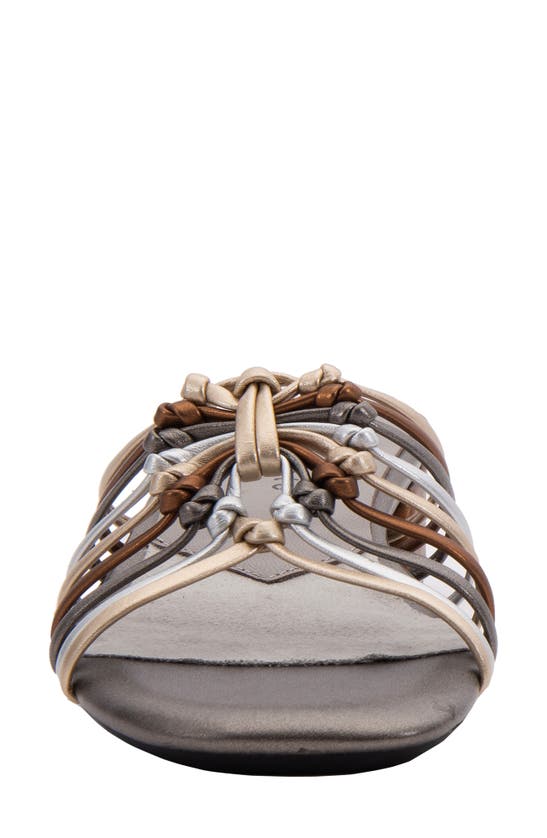 David Tate Excellent Strappy Slide Sandal In Metallic Multi