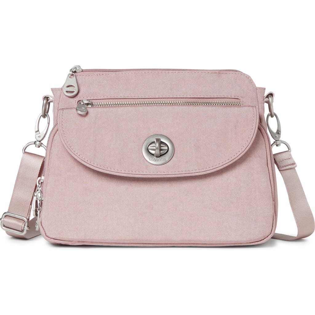 Baggallini Calais Travel Crossbody Bag In Blush Shimmer