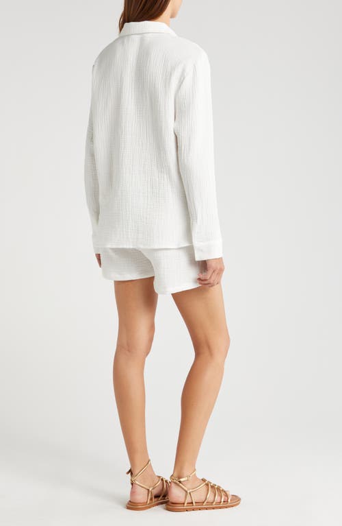 Shop Nordstrom Double Gauze Shirt & Shorts Cover-up Set In White