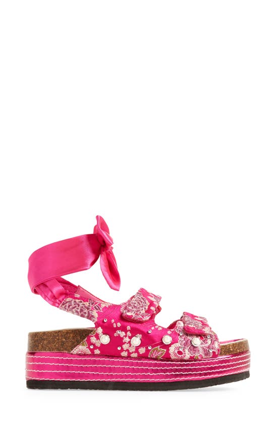 Shop Azalea Wang Mackley Ankle Tie Platform Sandal In Pink