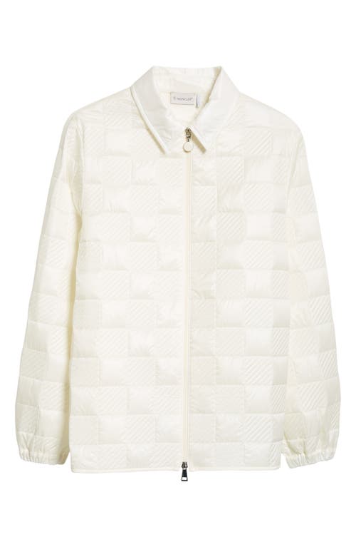 Moncler Quilted Nylon Jacket In Silk White