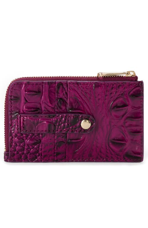 Shop Brahmin Lennon Croc Embossed Leather Card Case In Sugar Plum