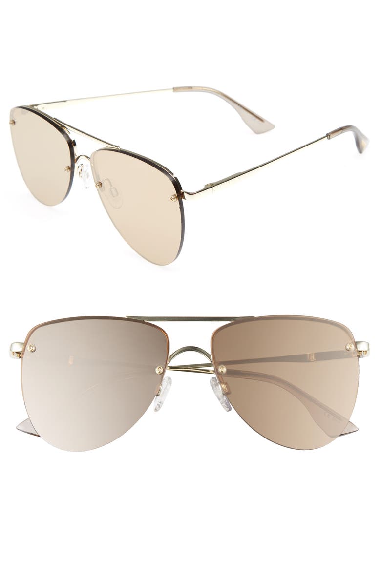 Le Specs The Prince 59mm Mirrored Rimless Aviator Sunglasses | Nordstrom