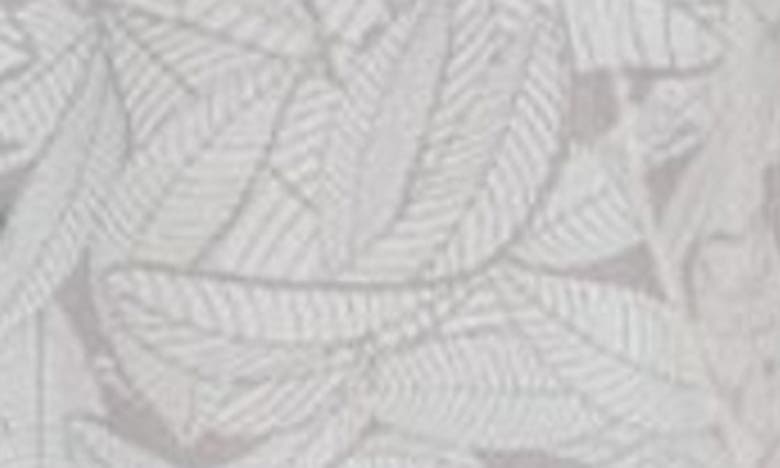 Jachs Leaf Print Gravityless Short Sleeve Button-up Shirt In Grey Leaf Gravityless Print