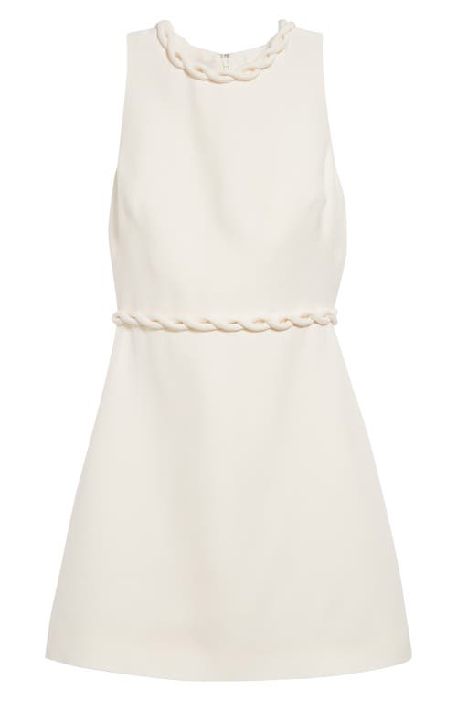 Shop Valentino Garavani Braided Trim Sleeveless Crepe Couture Minidress In Avorio