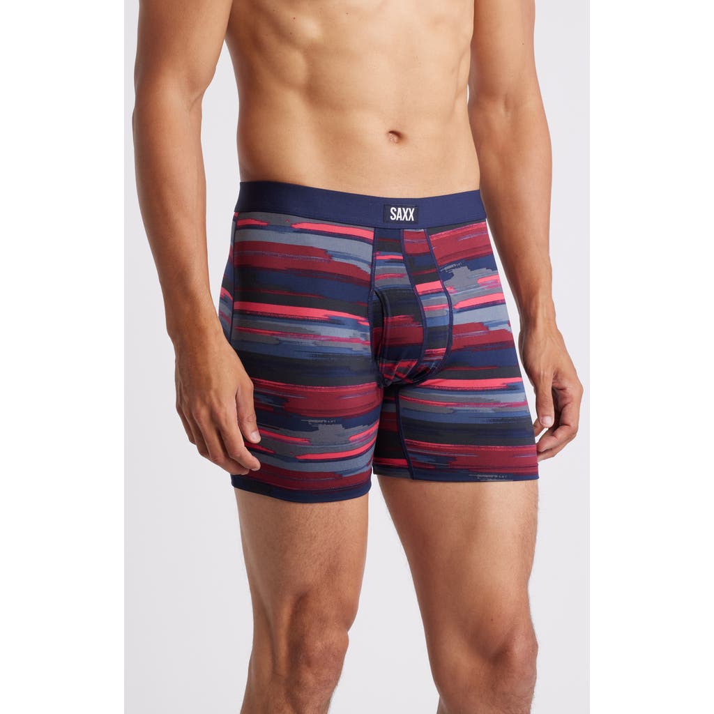 Saxx Men's Daytripper Moisture-wicking Printed Boxer Briefs In Abstract Stripe-multi
