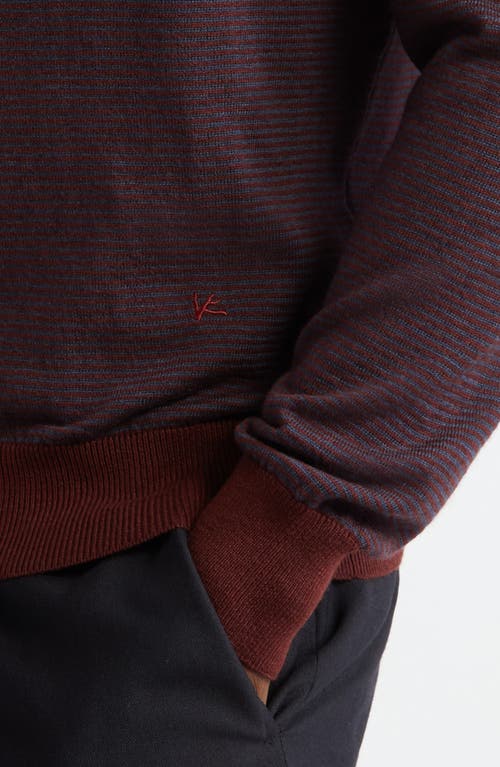 Isaia Stripe Wool, Silk & Cashmere Crewneck Sweater In Purple