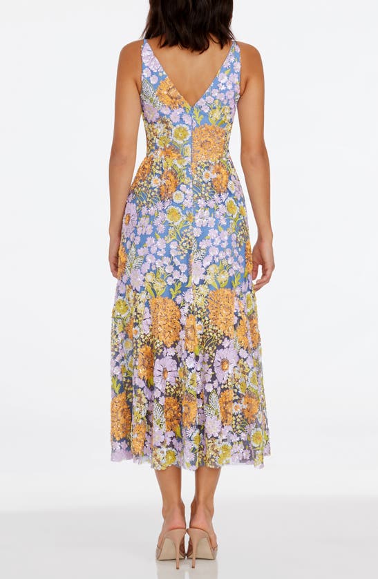 DRESS THE POPULATION DRESS THE POPULATION SIERRA FLORAL SEQUIN COCKTAIL DRESS