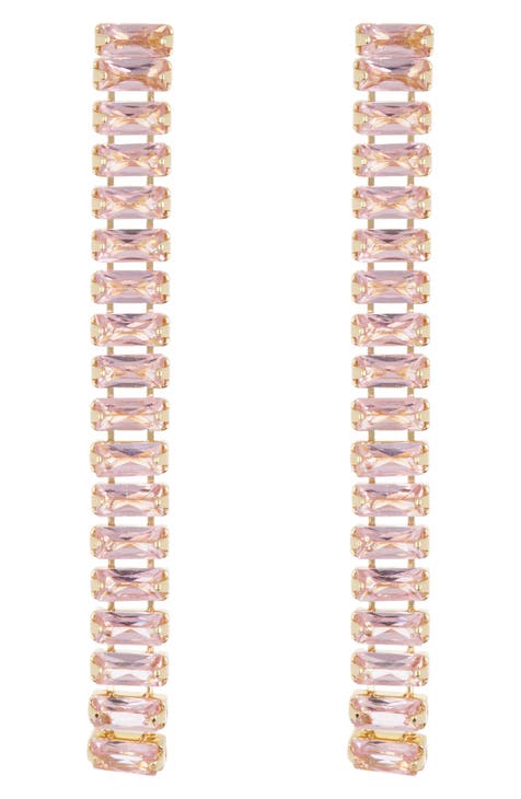 Baguette Crystal Linear Drop Earrings