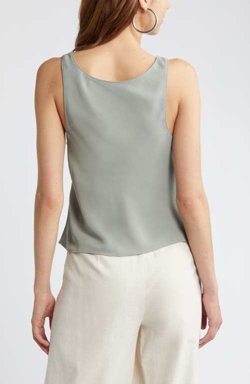 Shop Open Edit Scoop Neck Woven Tank In Green Halo