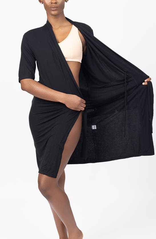 Shop Myya The Bianca Recovery Robe In Black