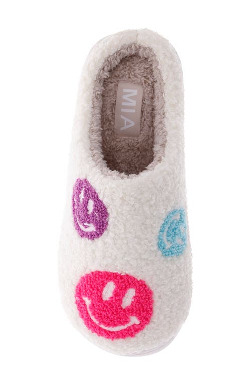Mia Cozi Slipper In Pink Multi Smiley