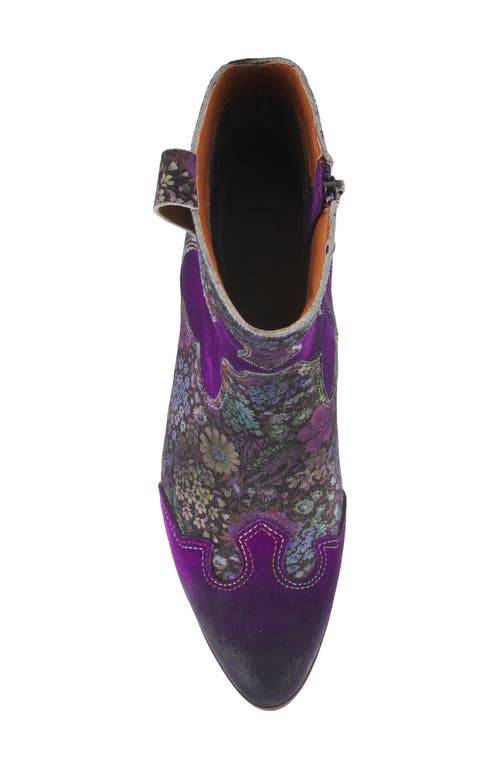L'artiste By Spring Step Ladyluck Bootie In Purple Multi Suede