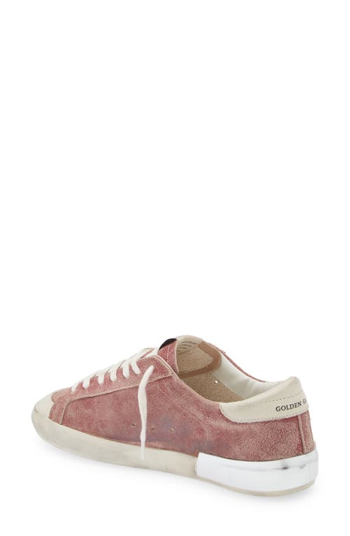 Golden Goose Super-star Low Top Sneaker In Pomegranate/cream/silver
