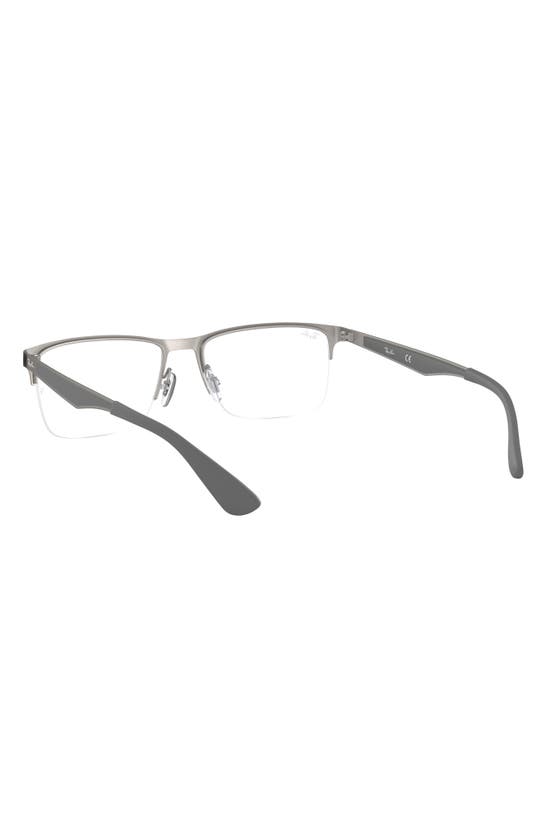 RAY BAN RAY-BAN 54MM SEMI RIMLESS RECTANGULAR OPTICAL GLASSES