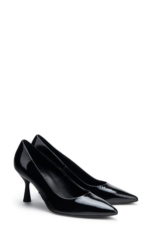 AGL Isolde Pointed Toe Pump in Nero Patent