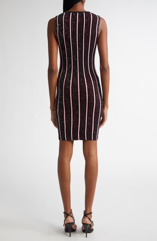 Shop Missoni Stripe Sequin Sleeveless Minidress In Red And Black