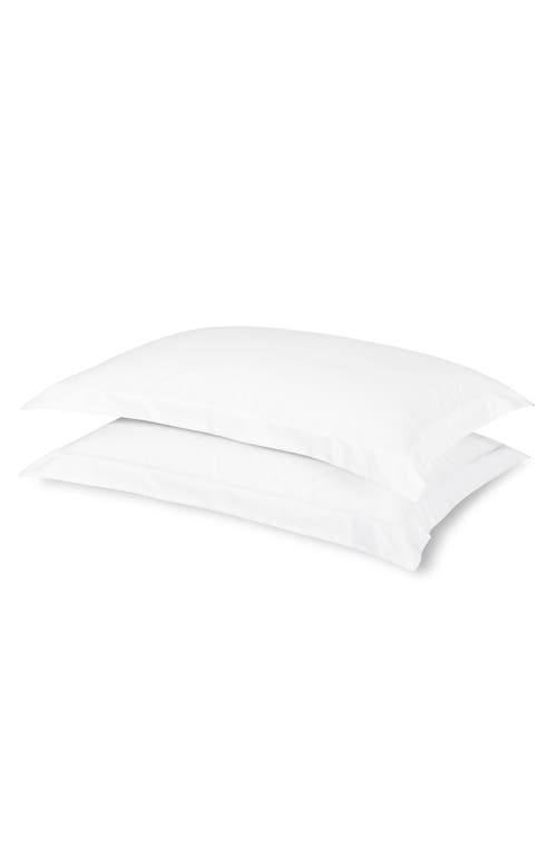 H BY FRETTE Set of 2 Checkered Cotton Sateen Pillow Shams in White at Nordstrom, Size King