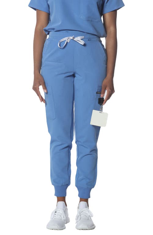 Shop Members Only Valencia Jogger Scrub Pants In Ceil Blue