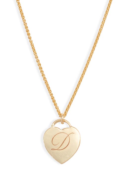 Set & Stones Alice Initial Heart Pendant Necklace In Gold/d