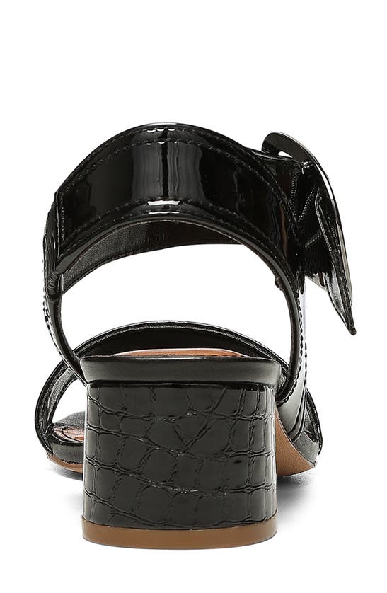 Shop Donald Pliner Neve Croc Embossed Heeled Sandal In Black