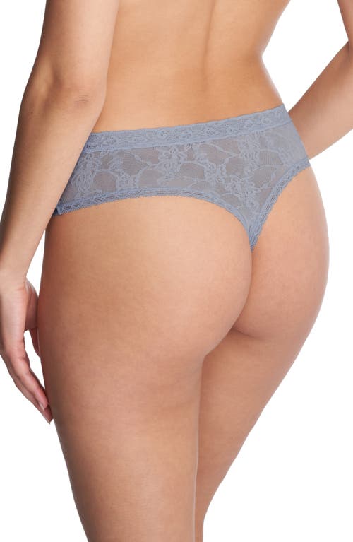 Shop Natori Bliss Allure Lace Thong In Ocean Storm