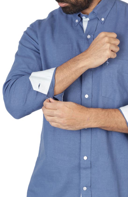 Tailorbyrd Linen Blend Shirt In Denim