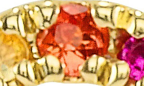 Shop Ron Hami 14k Gold Rainbow Gemstone Crescent Pendant Necklace In Gold/multi