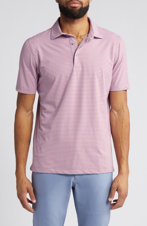Prep Stripe Technical Jersey Polo in Nantucket Red