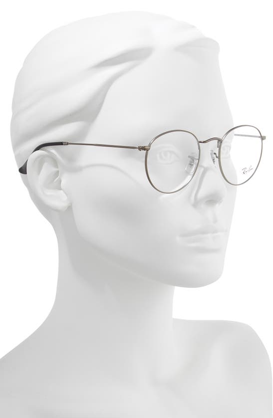 Shop Ray Ban 50mm Round Optical Glasses In Matte Gunmetal