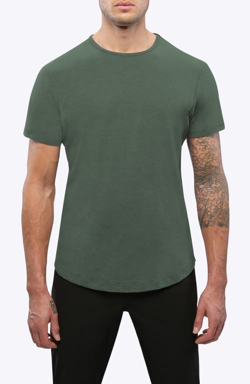 Cuts Ao Curve Hem Cotton Blend T-shirt In Moss