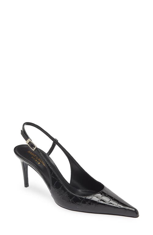 Saint Laurent Hacker Pointed Toe Slingback Pump Black at Nordstrom,