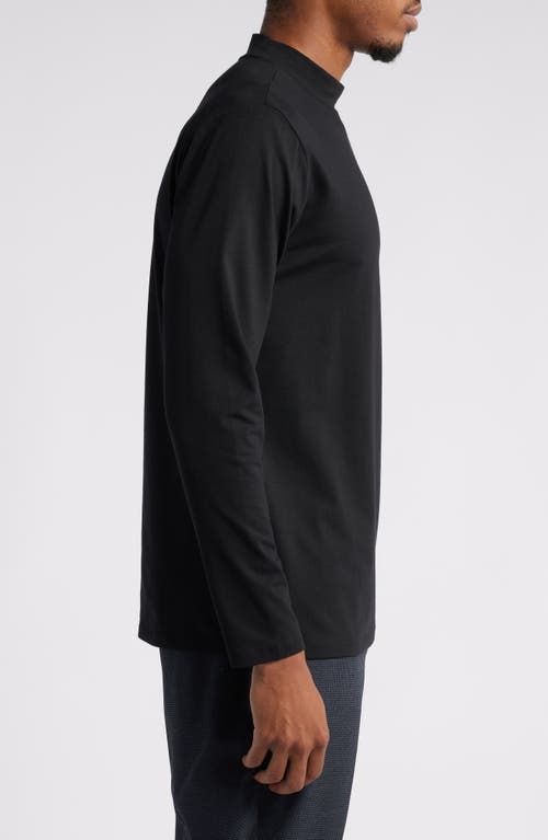 Shop Open Edit Long Sleeve Mock Neck Shirt In Black