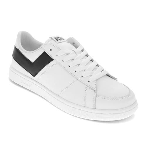 Pony Mens M-pro Low Genuine Leather And Suede Premium Lace Up Athletic Sneaker Shoe In White/black