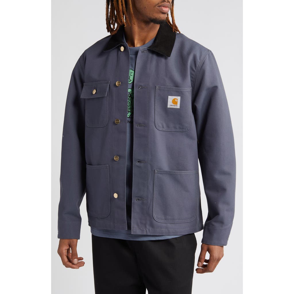 Carhartt Work In Progress Michigan Canvas Coat In Zeus/black Rigid