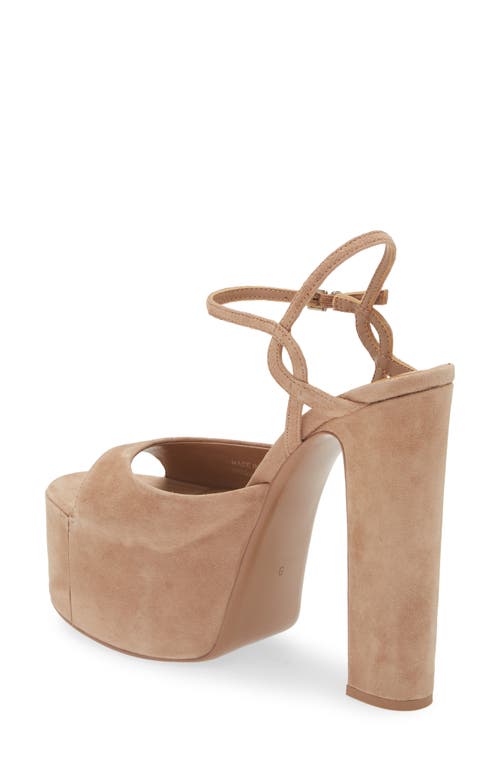 Jeffrey Campbell Ever Last Ankle Strap Platform Sandal In Beige Suede
