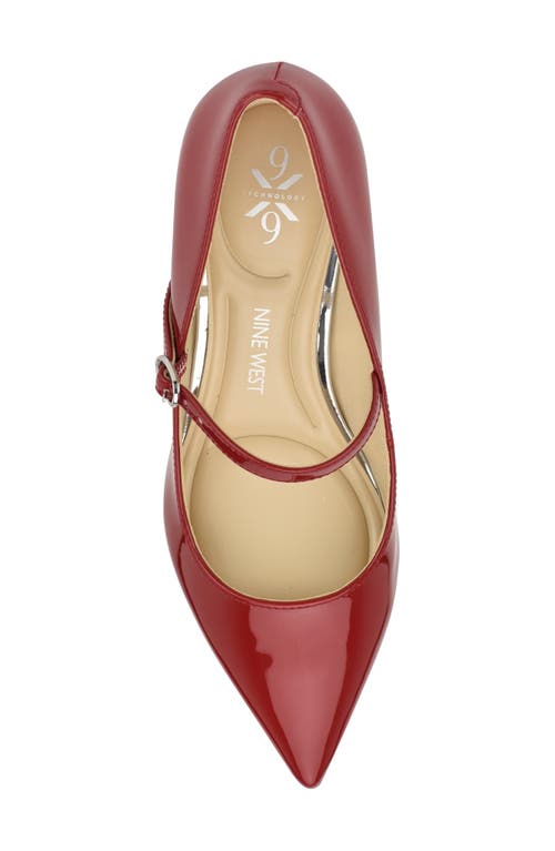 Shop Nine West Hadey Pointed Toe Mary Jane Pump In Medium Red