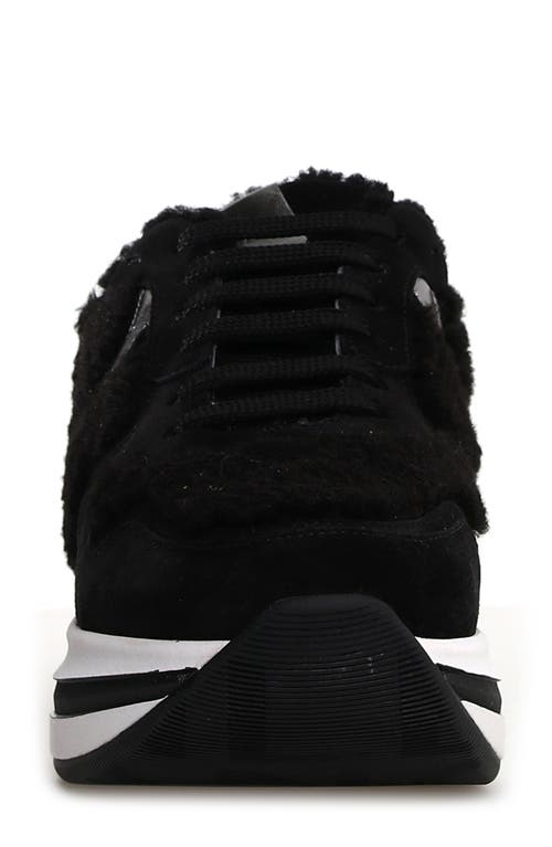 Shop Voile Blanche Melany Faux Fur Sneaker In Black Pewter