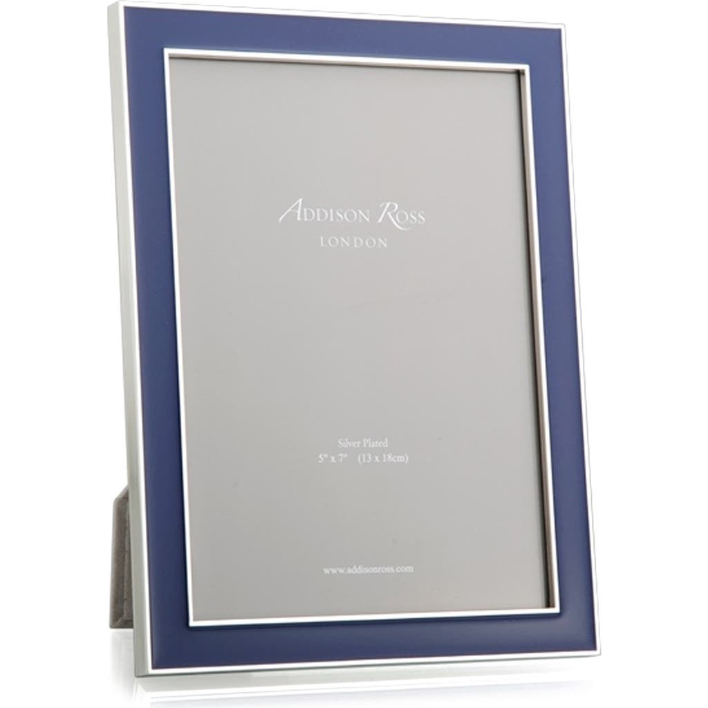 Addison Ross London Navy Enamel Picture Frame In Blue