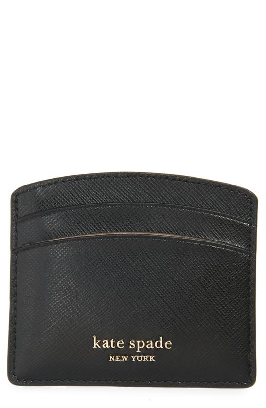 Kate Spade New York Spencer Leather Card Case In Black