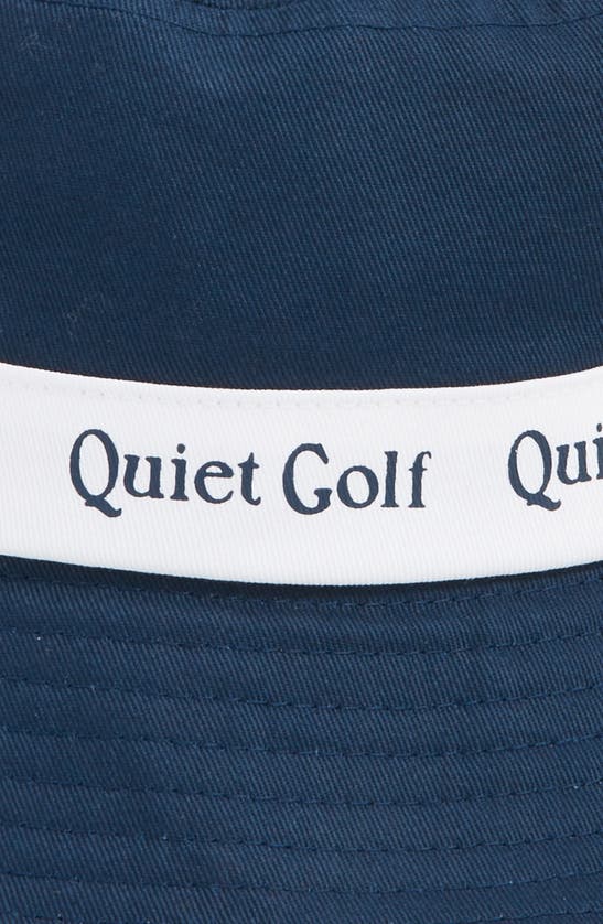 Shop Quiet Golf Logo Golf Bucket Hat In Navy