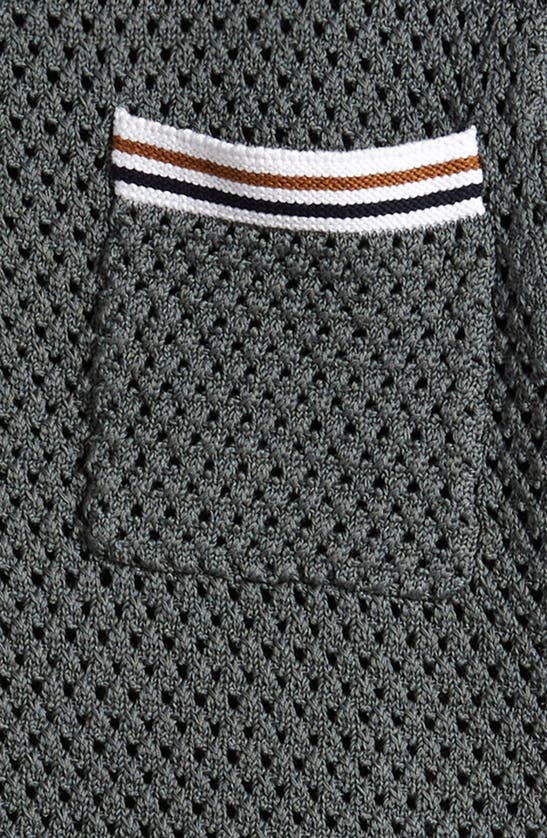 Shop Reiss Kids' Coulson Sr. Short Sleeve Polo Sweater In Dark Sage