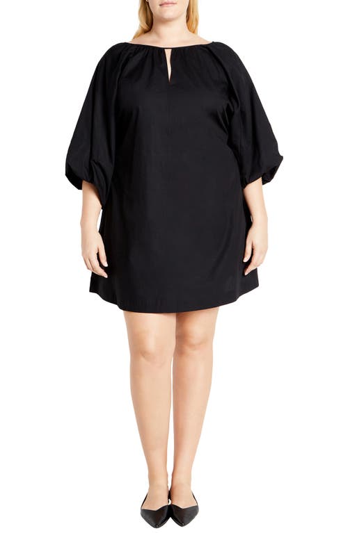 City Chic Jamie Puff Sleeve Minidress In Black